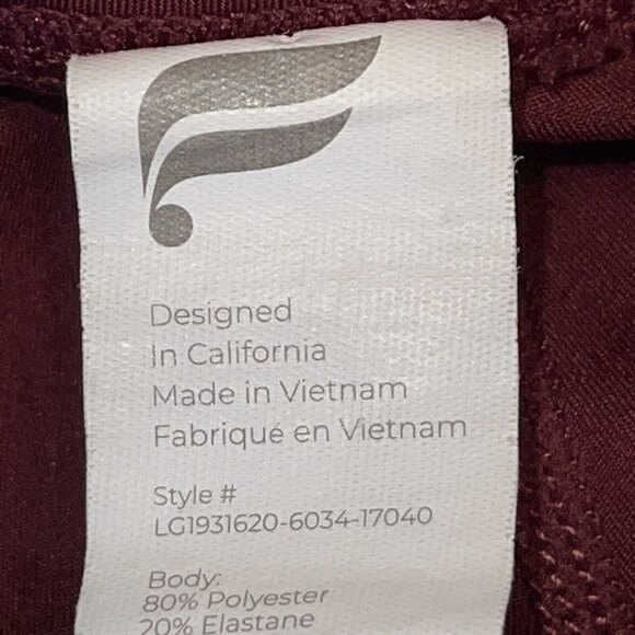 FABLETICS LEGGINGS MESH PANELS RED MAROON STYLE LG1931620 SIZE MEDIUM WOMEN - Picture 6 of 9